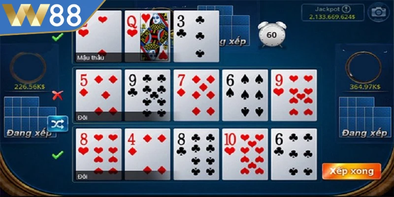 Lá bài ở cuối danh sách sẽ có giá trị cao nhất gây ấn tượng nhất