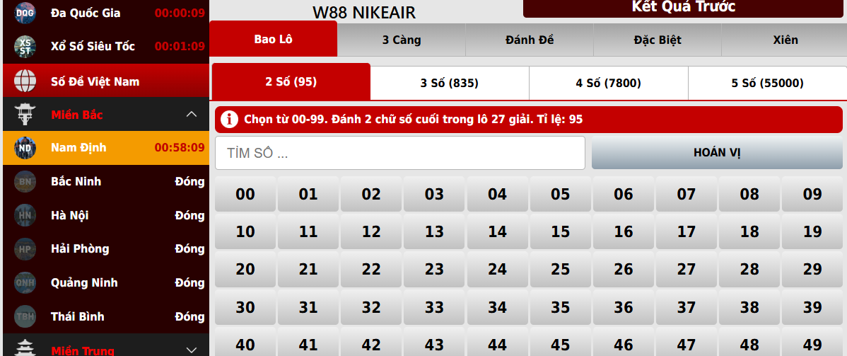 Chọn bạch thủ lô W88 Chọn bạch thủ lô W88