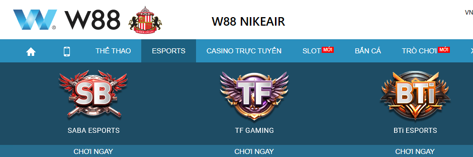 Chọn sảnh cược Esports w88