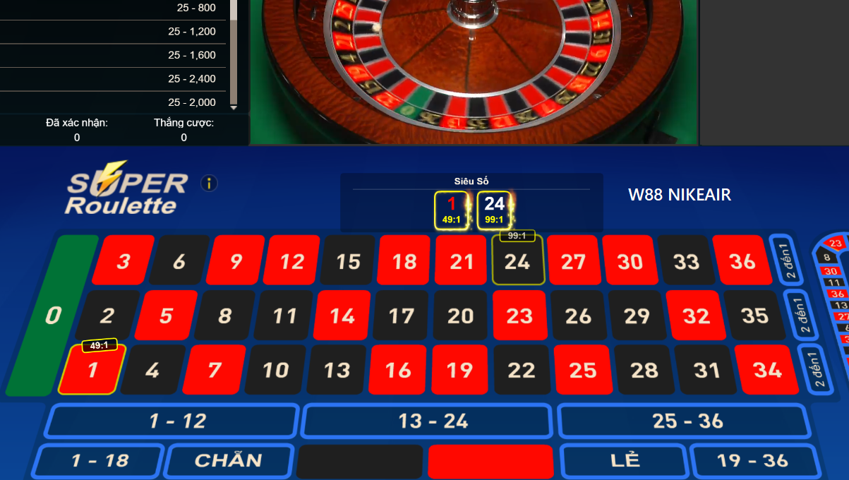 Đặt cược Roulette W88 Đặt cược Roulette W88