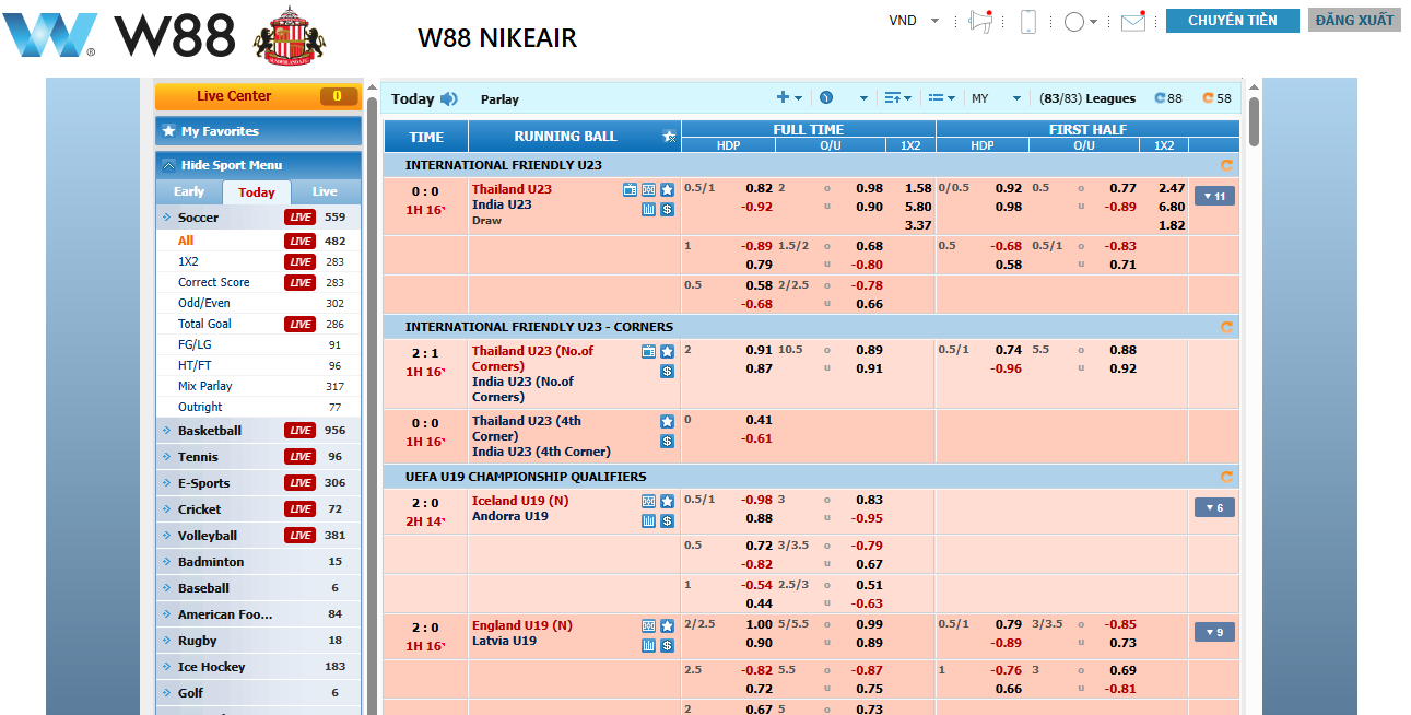 Sảnh CMD thể thao W88 Sảnh CMD thể thao W88